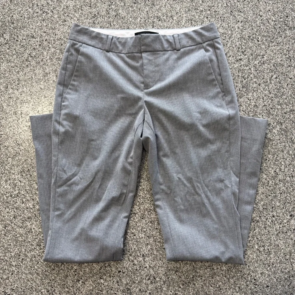 Banana Republic Pants Womens 00 Petite Ryan Low Rise Slim Fit Ankle Wool Grey - Picture 2 of 5